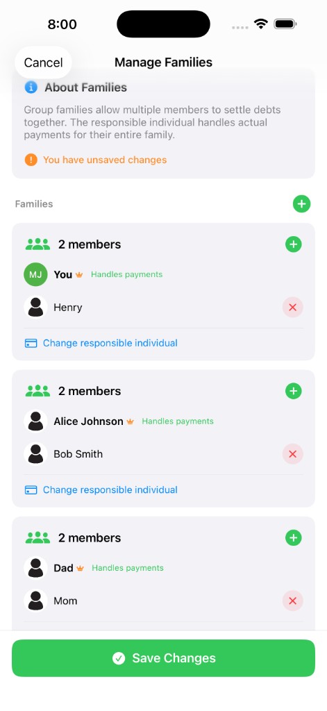 Family management — parents settle for kids, couples as one